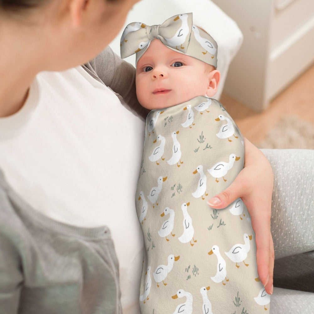 Sozzjile goose beanie fits snugly for cozy newborn warmth