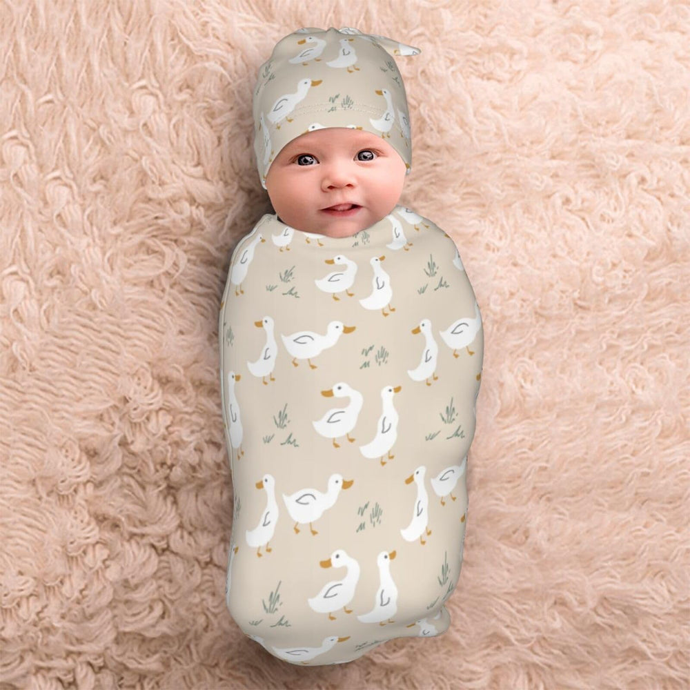 Sozzjile goose headband styled on baby captures adorable design and comfort