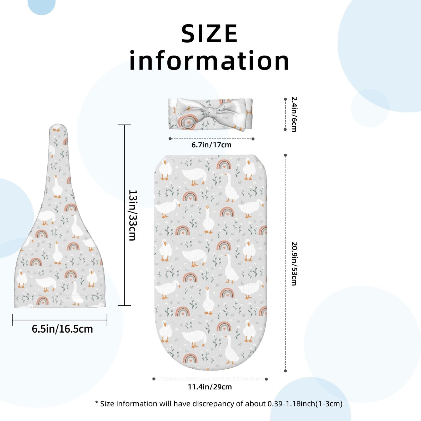 Sozzjile goose swaddle closeup shows soft fabric gentle on delicate skin.
