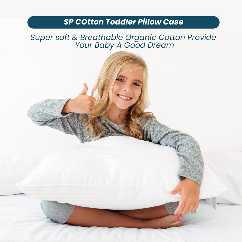 SP Cotton pillowcase on a toddler bed ready for bedtime routine.