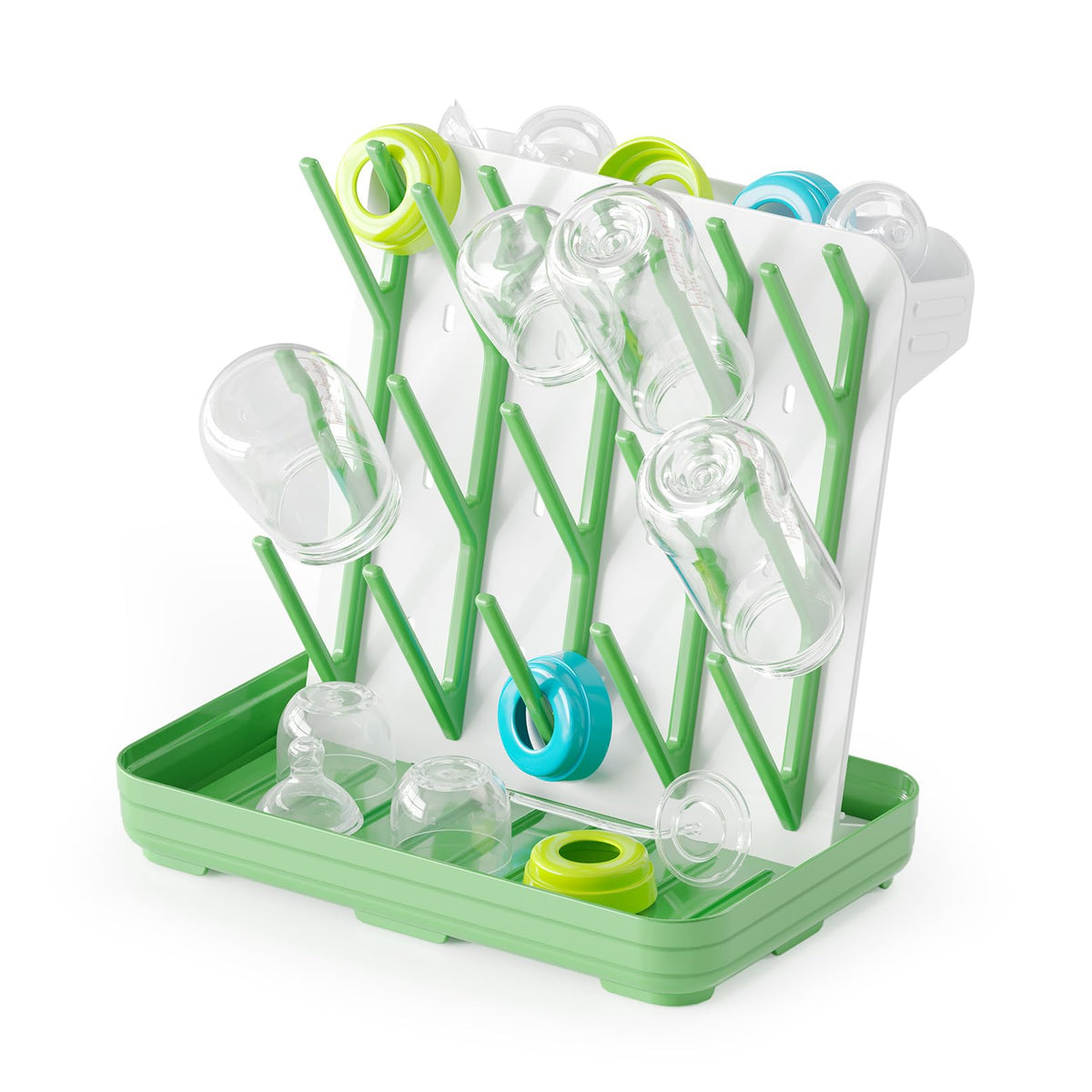 SpaceAid bottle drying rack with 20 hooks keeps bottles organized and dry
