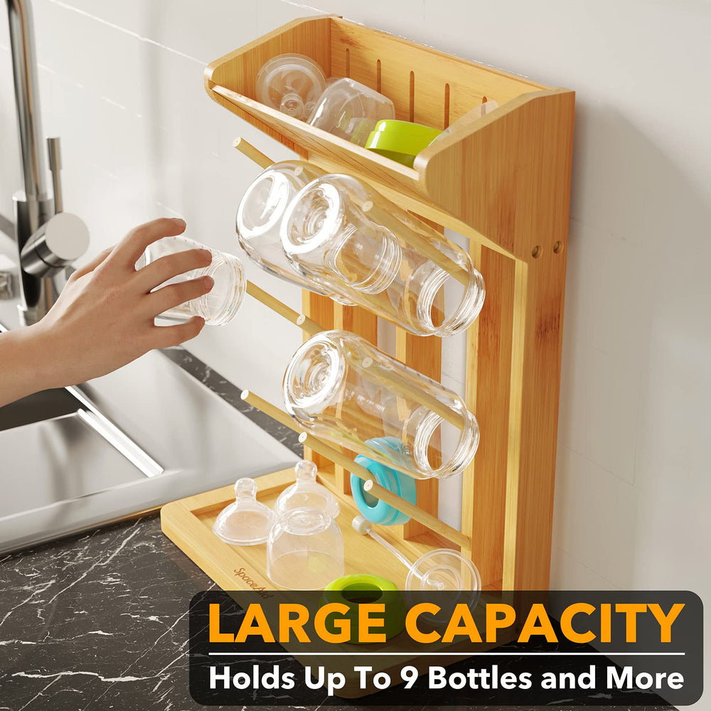 SpaceAid drying rack with lids and pacifiers air-dries neatly