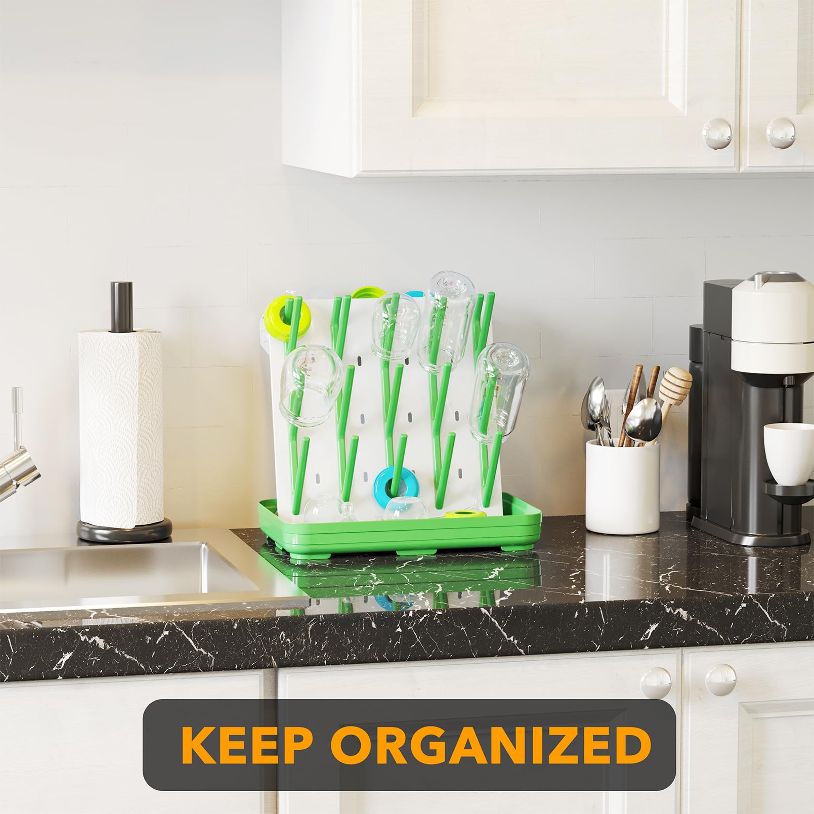 SpaceAid drying rack assembled easily on a countertop