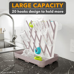 SpaceAid bottle drying rack side view shows compact footprint for small countertops