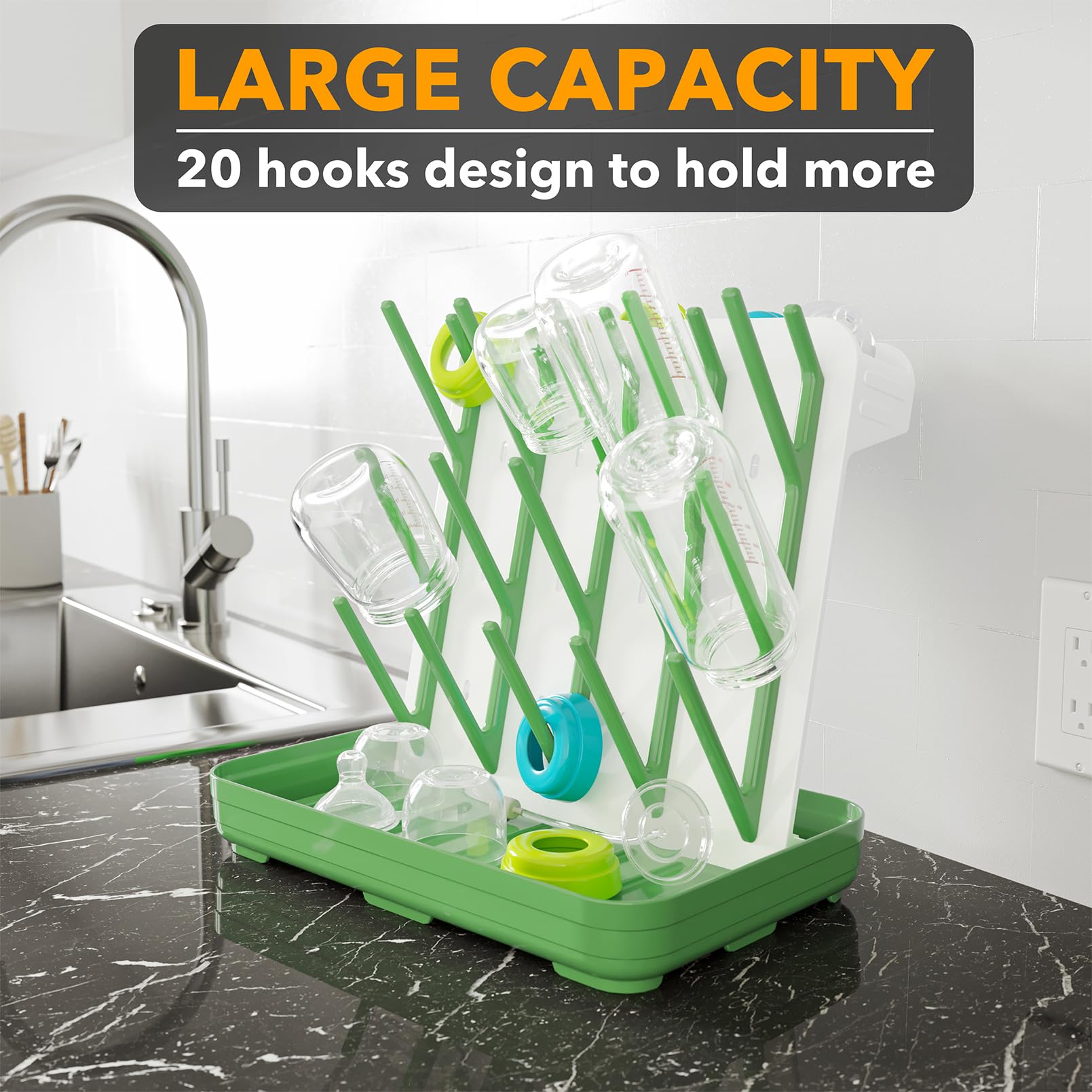 SpaceAid vertical rack demonstrates space-saving design for compact counters