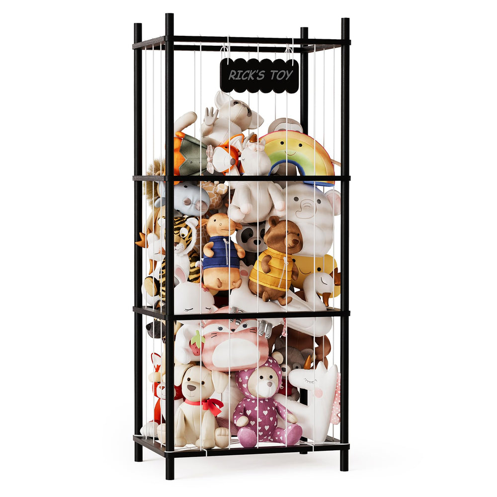 SpaceAid stuffed animal storage organizer overview for neat play space