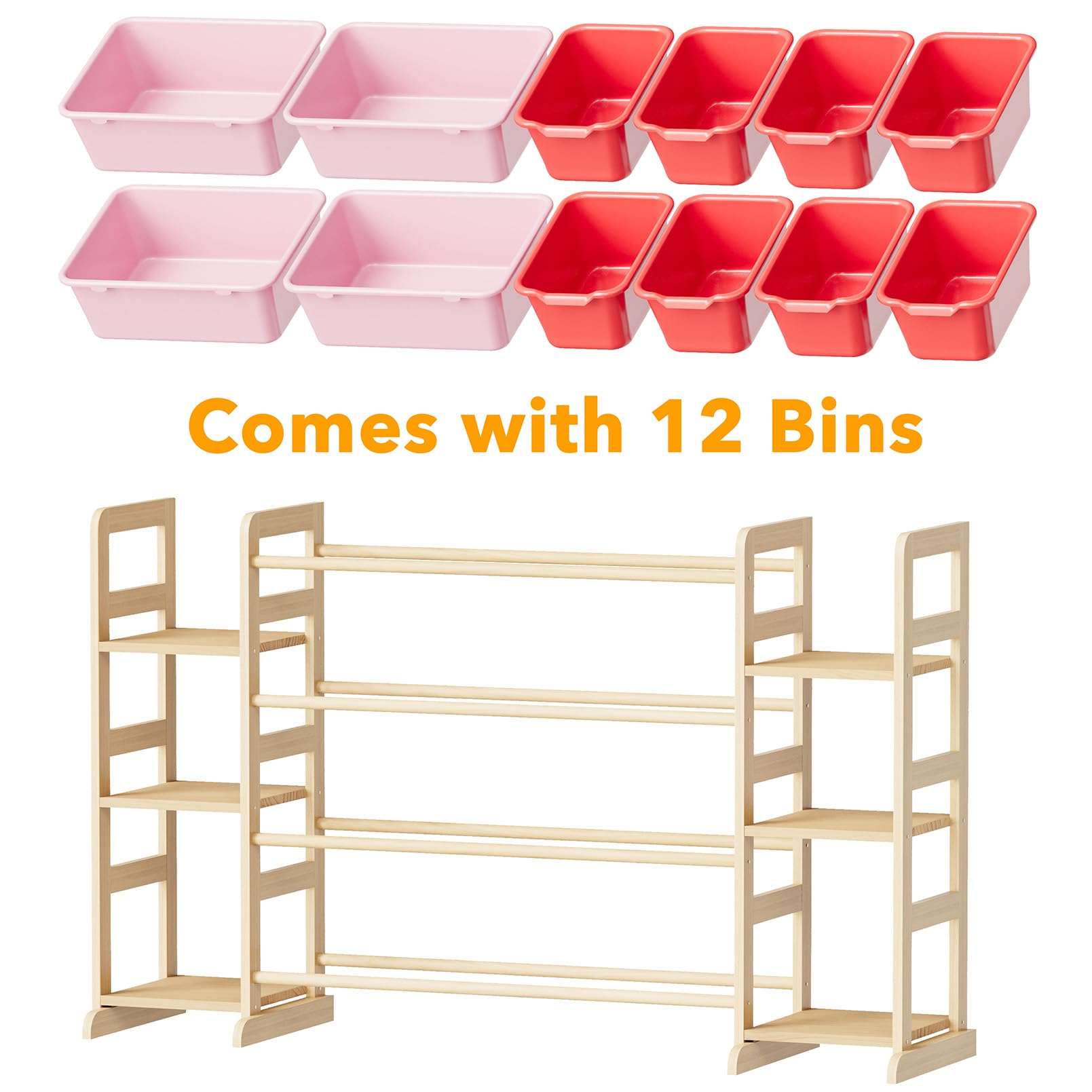 SpaceAid storage shelf placed in a bedroom or playroom, supporting tidy spaces.