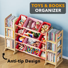 SpaceAid organizer highlights smooth rounded edges to enhance child safety during play.