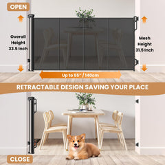 SPACEANY gate mounted at a doorway demonstrates adjustable safety for stairs