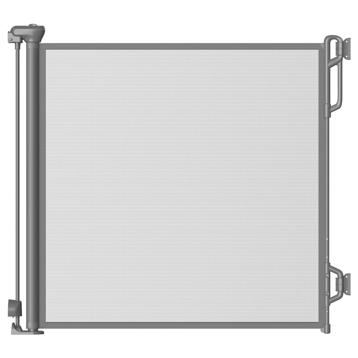 SPACEANY retractable gate for stairs and doorways with compact storage when not in use