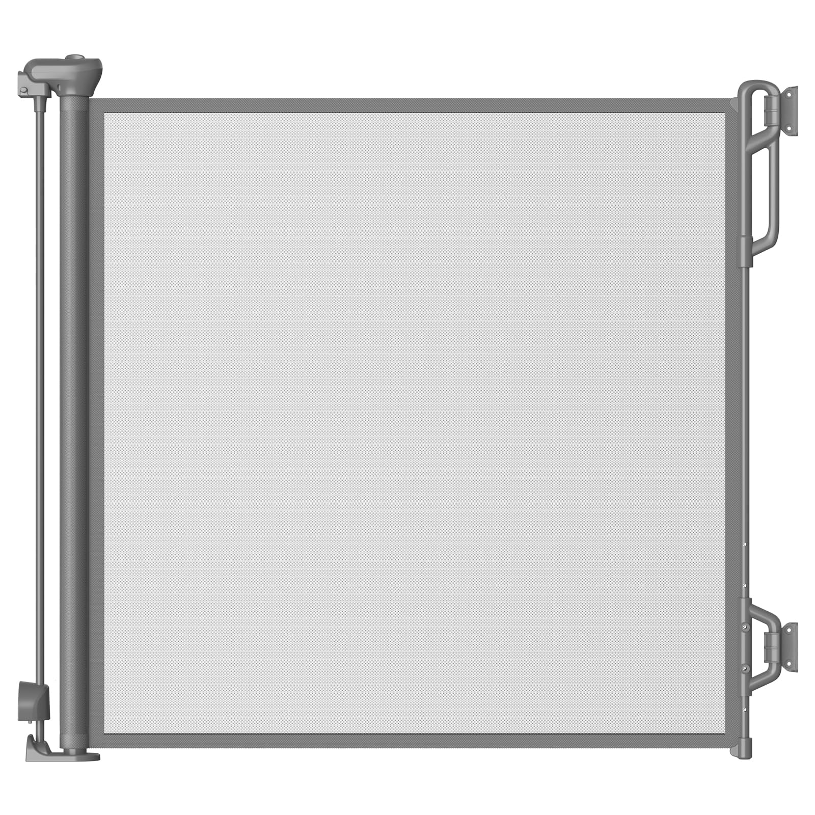 SPACEANY retractable gate mesh rolled: compact storage and quick setup for doorways.