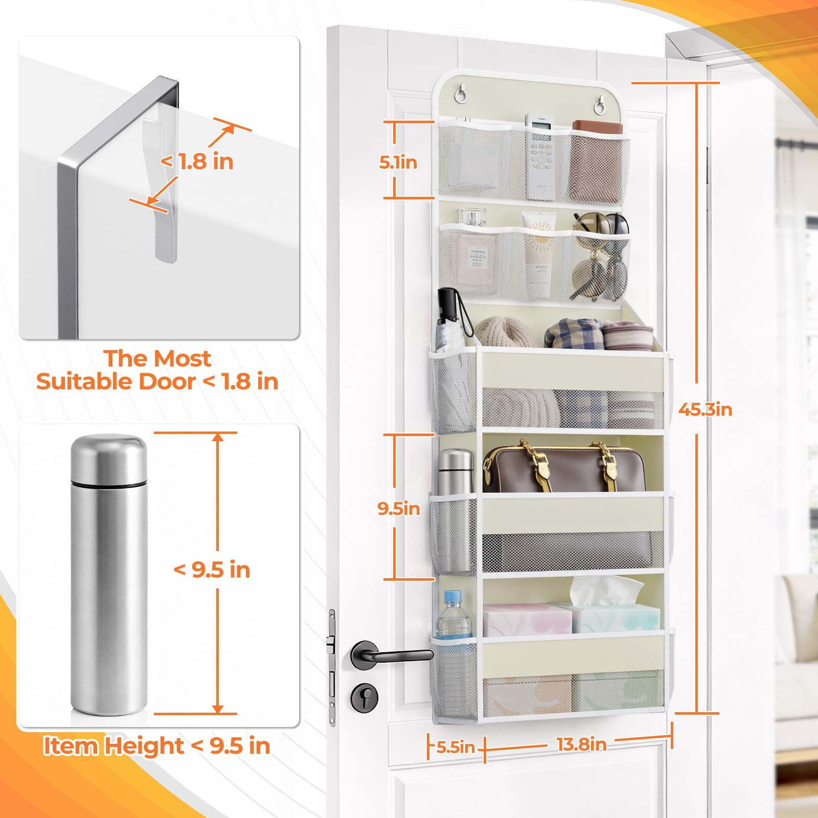 SpaceHacks six top pockets and three large compartments organize essentials at a glance.