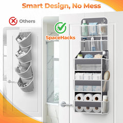 SpaceHacks adjustable metal hooks fit most doors for fast setup.