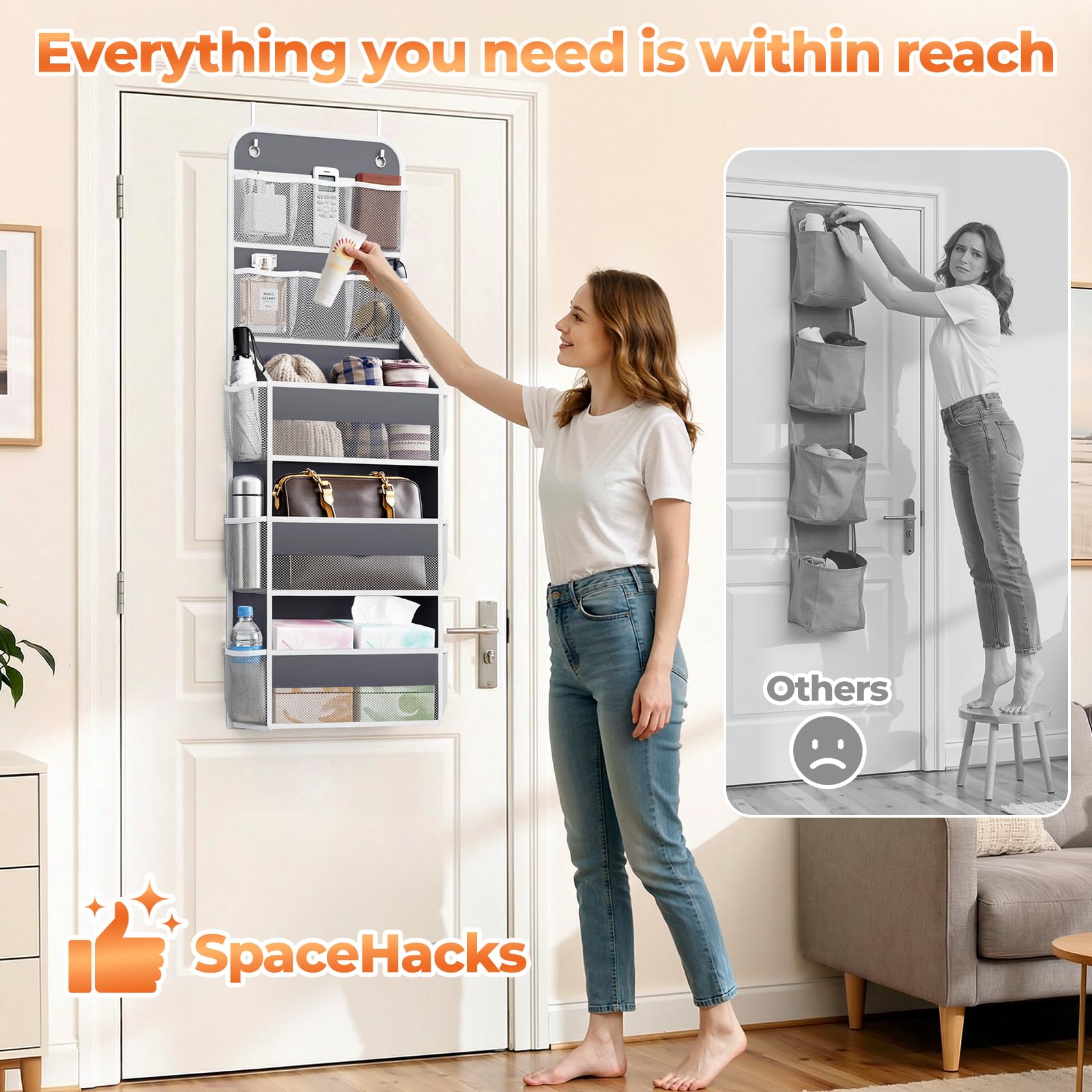 SpaceHacks baby nursery storage helps organize baby products and keeps them accessible.