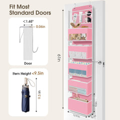 SpaceHacks pink organizer showing clear divider pockets for quick viewing