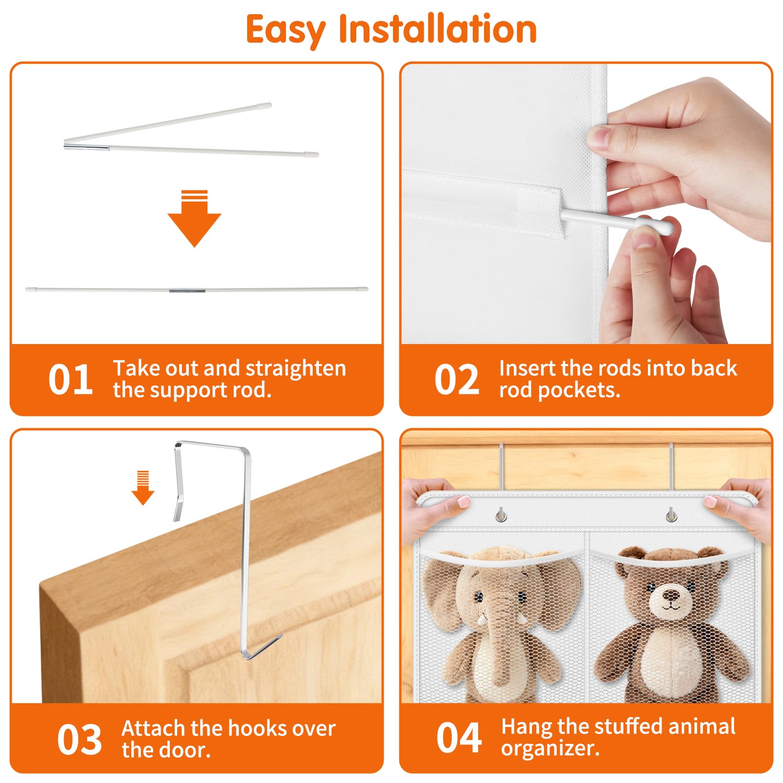 SpaceHacks door storage 65-7x23-inch keeps floors clear and rooms tidy.
