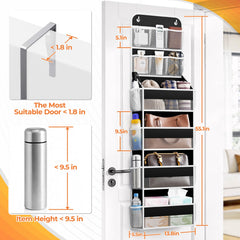 SpaceHacks door storage with large compartments for toiletries or books