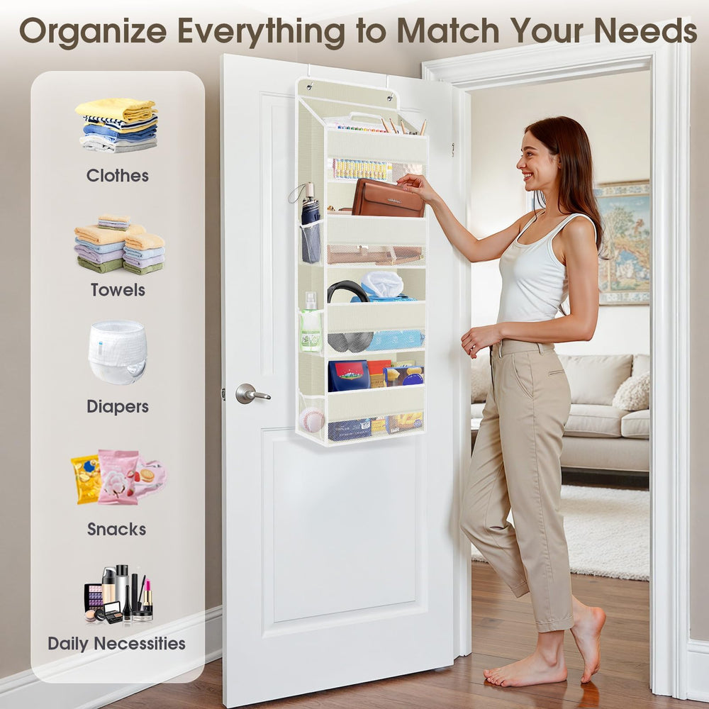 SpaceHacks easy-installation door organizer hooks and setup for quick use.