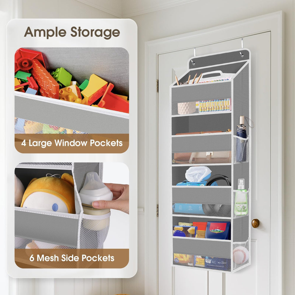 SpaceHacks easy-install hanging organizer simplifies setup behind any door.