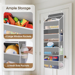 SpaceHacks easy-install hanging organizer simplifies setup behind any door.