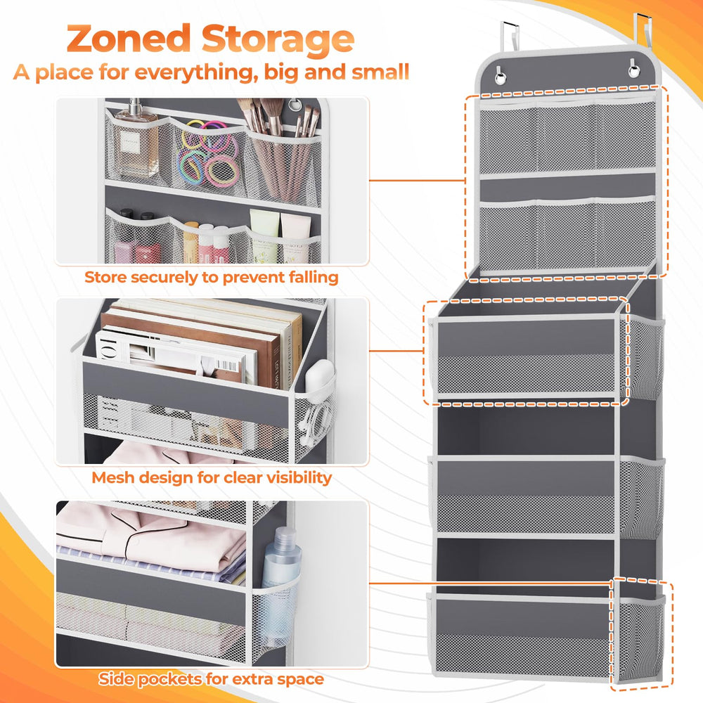 SpaceHacks large bottom compartments hold toiletries and daily essentials within reach.
