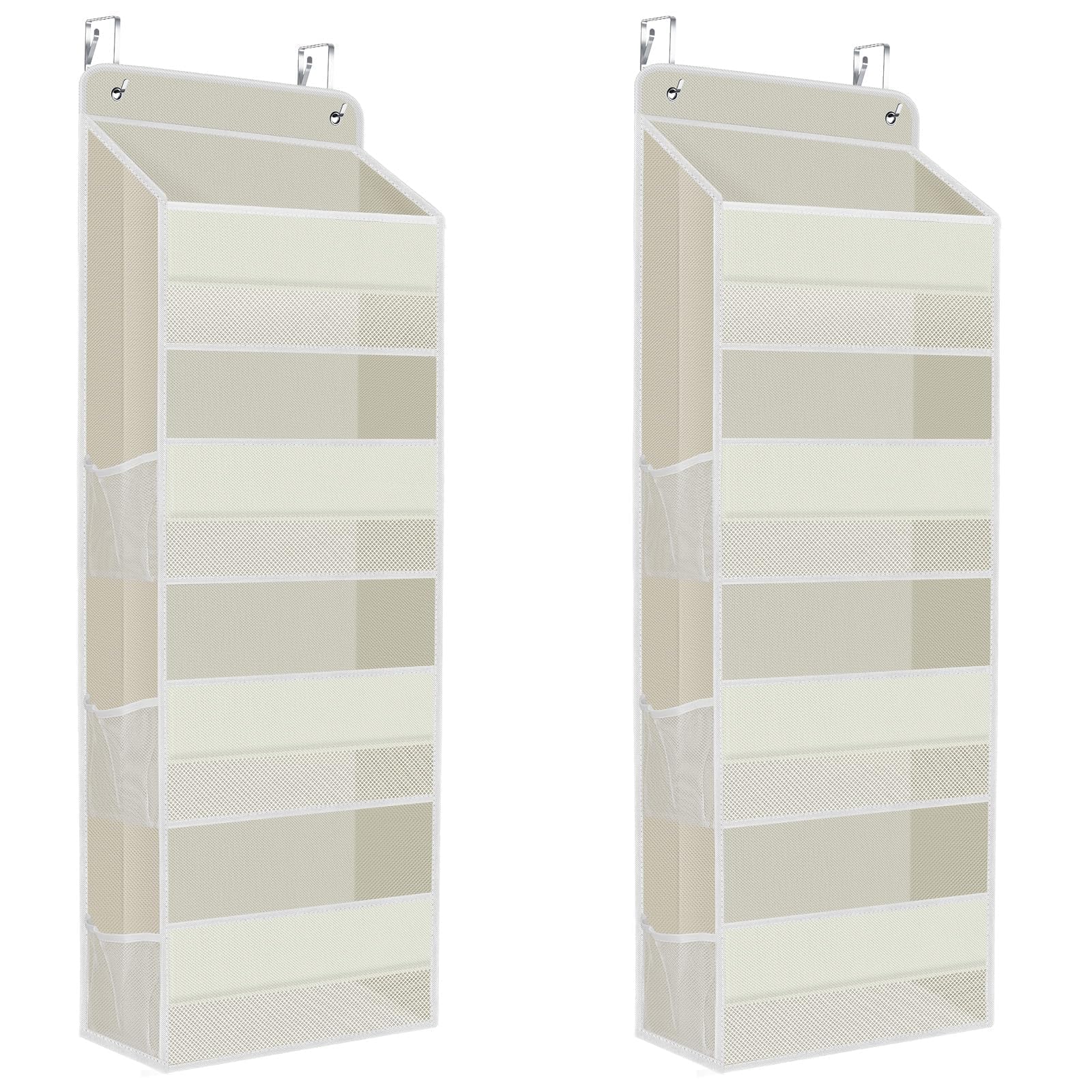 SpaceHacks over-the-door organizer with four pockets for clutter-free storage behind doors.