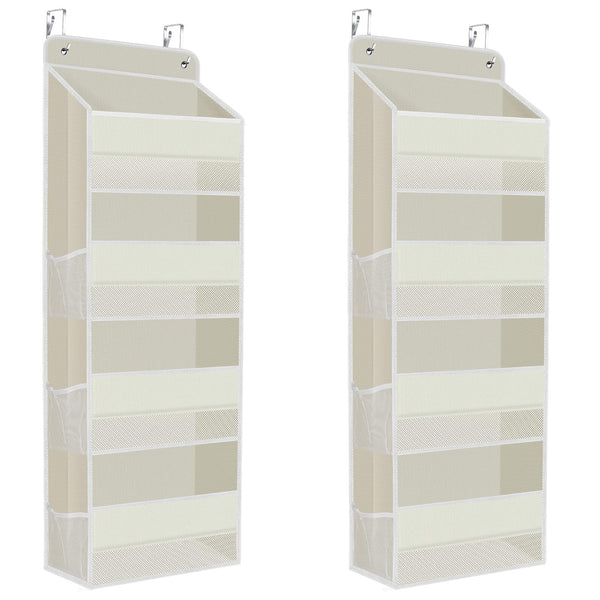 SpaceHacks over-the-door organizer with four pockets for clutter-free storage behind doors.
