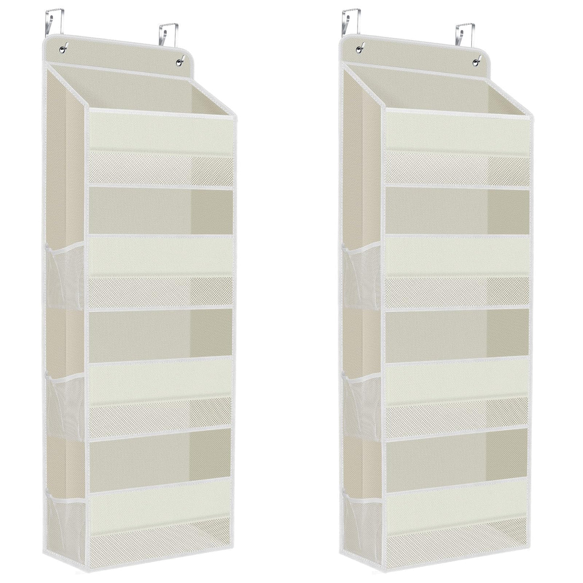 SpaceHacks over-the-door organizer with four pockets for clutter-free storage behind doors.
