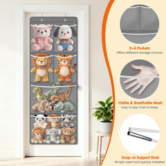 SpaceHacks over-door organizer with tubes and hooks fitting a standard door securely