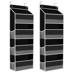 SpaceHacks 2 Pack Over The Door Organizer ready for hanging behind a door