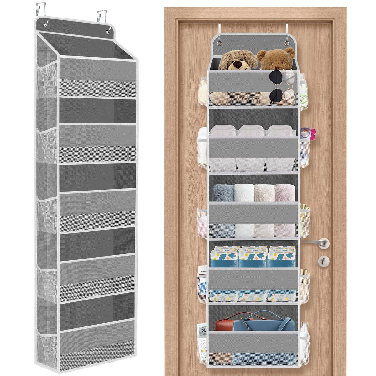SpaceHacks over-the-door organizer with five large pockets for quick access and organization