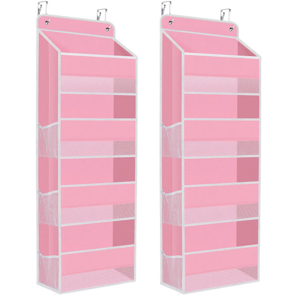 SpaceHacks over the door organizer with clear window and four pockets for quick item finding