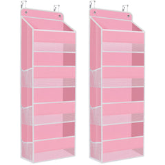 SpaceHacks over the door organizer with clear window and four pockets for quick item finding