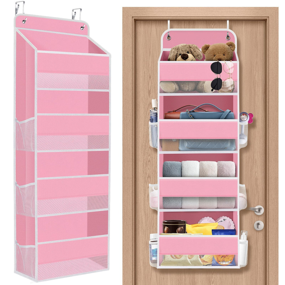 SpaceHacks over-the-door organizer with a clear window keeps items visible and accessible.