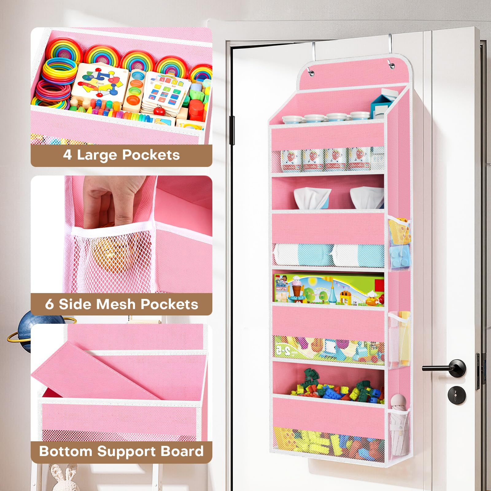 SpaceWhisper bedroom organizer pink for scarves, accessories, and clutter-free closets.