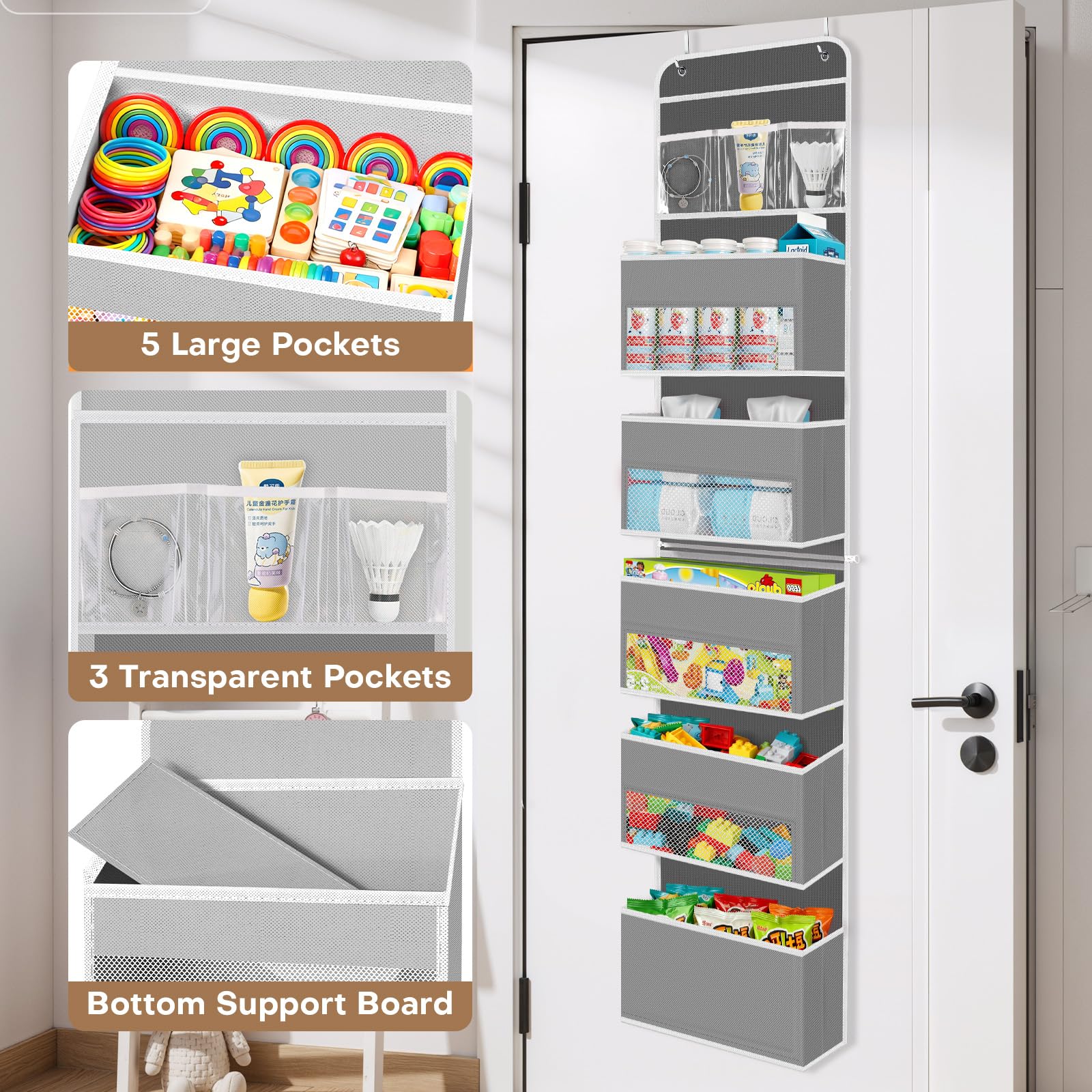 SpaceWhisper easy-install door hooks make setup quick without tools.