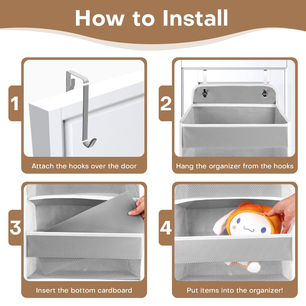 SpaceWhisper easy installation with sturdy door hooks fits most doors