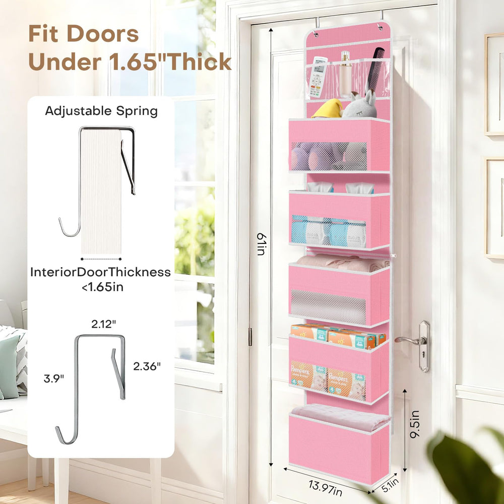 SpaceWhisper space-saving organizer highlights 40lb capacity for sturdy diaper and towel organization