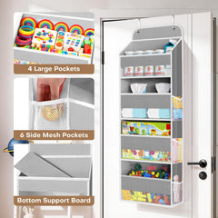 Two sturdy SpaceWhisper door hooks for tool-free installation on standard doors.