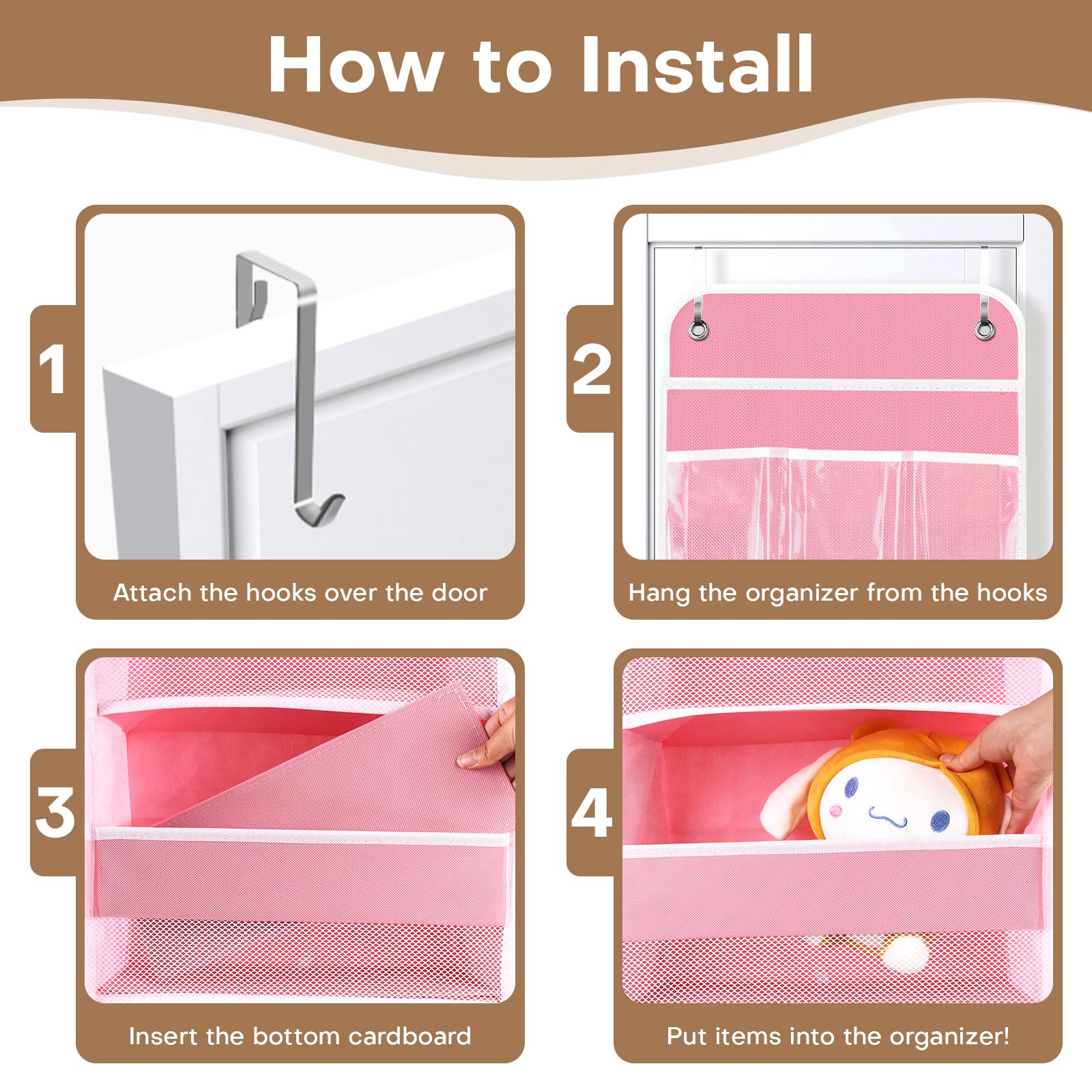SpaceWhisper two-door hooks enable tool-free installation on most standard doors