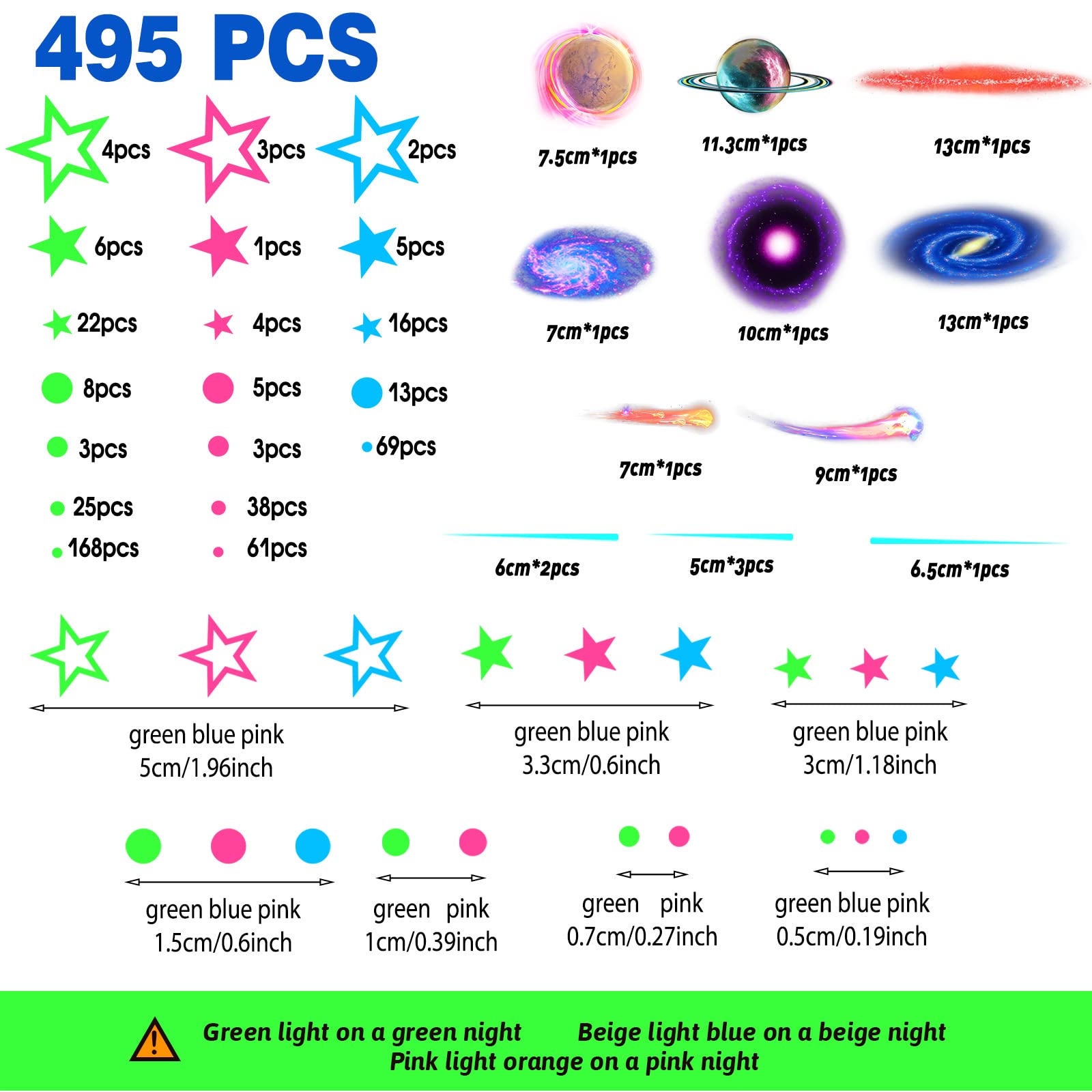 Spakon glow planets and nebula decals add a magical space theme to kids’ rooms
