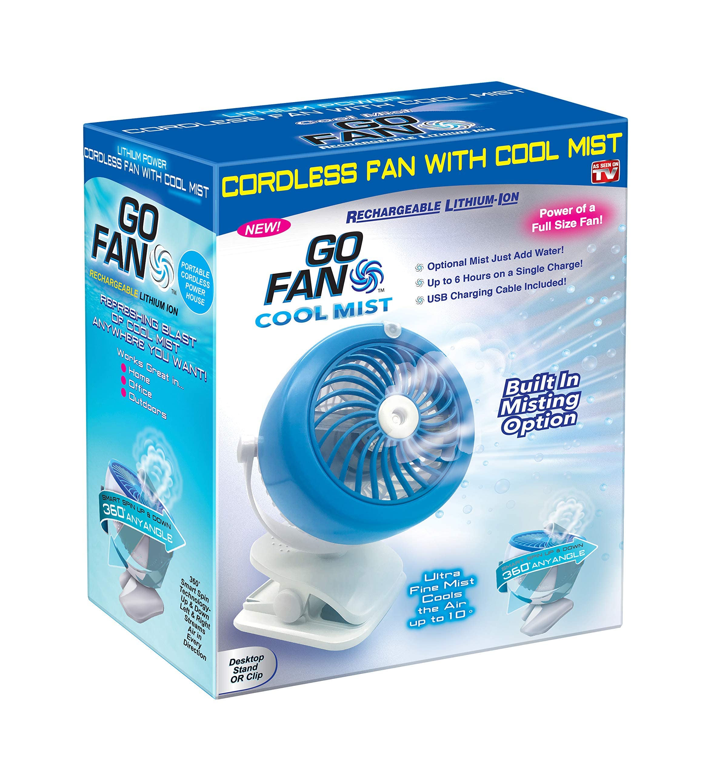 Spark Innovators Go Fan Cool Mist front view for on-the-go cooling