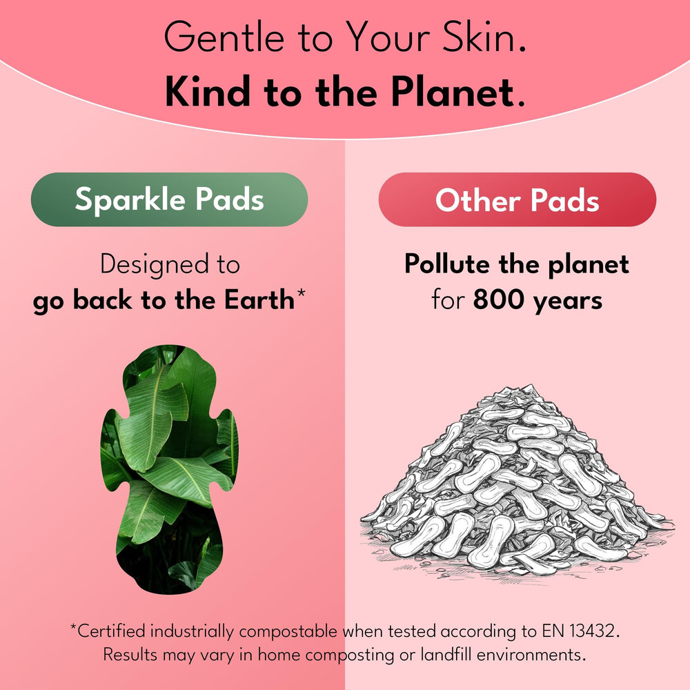Sparkle brand eco-conscious story image highlighting plant-based feminine care.