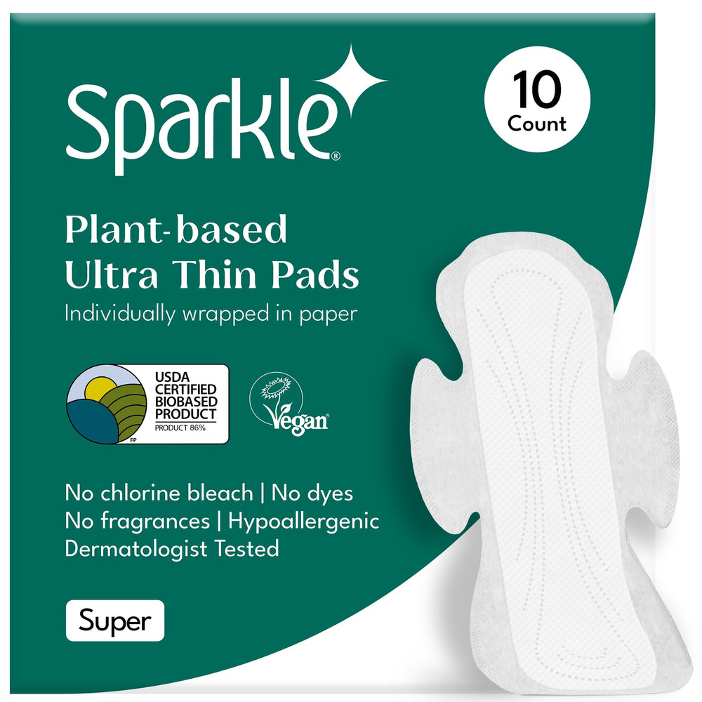 Sparkle Pads with wings, ultra-thin design for comfortable, secure daily protection.