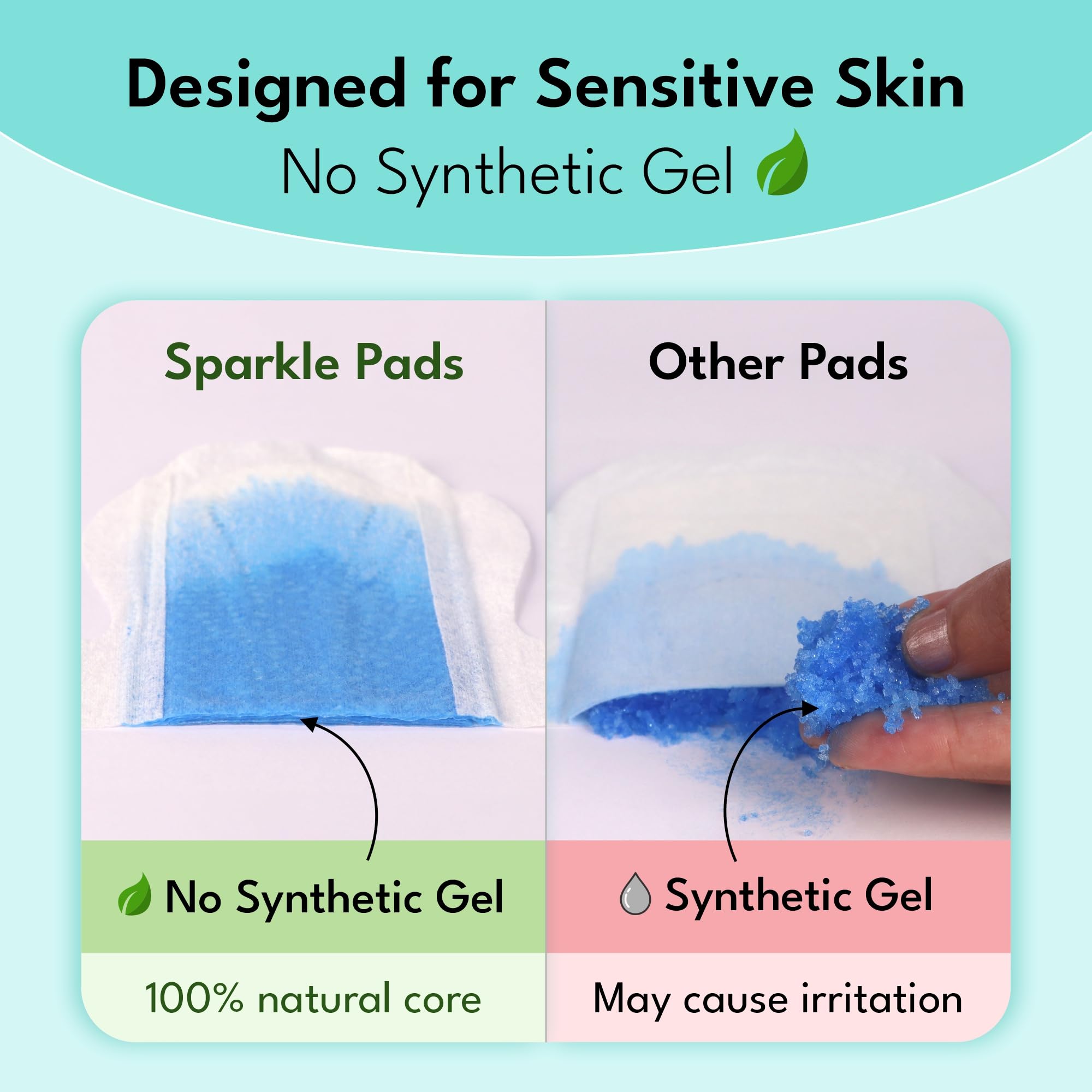 Sparkle Pads are unscented and hypoallergenic for sensitive skin.