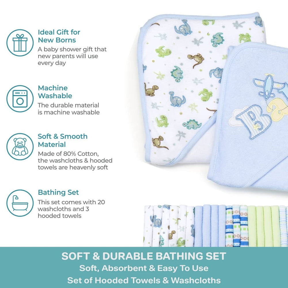 Spasilk appliqué detail on blue towel for bath time charm