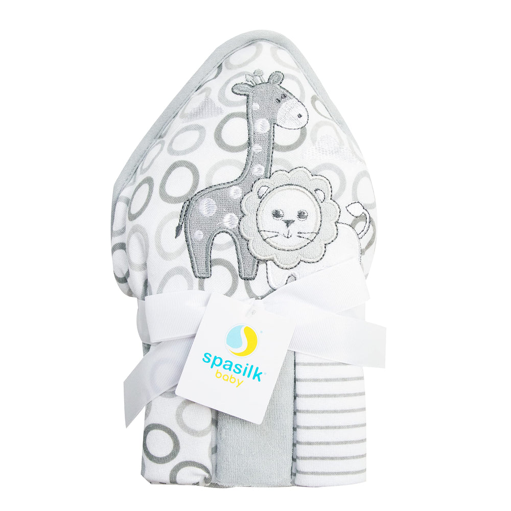 Spasilk hooded baby towel for cozy bath time and quick drying.
