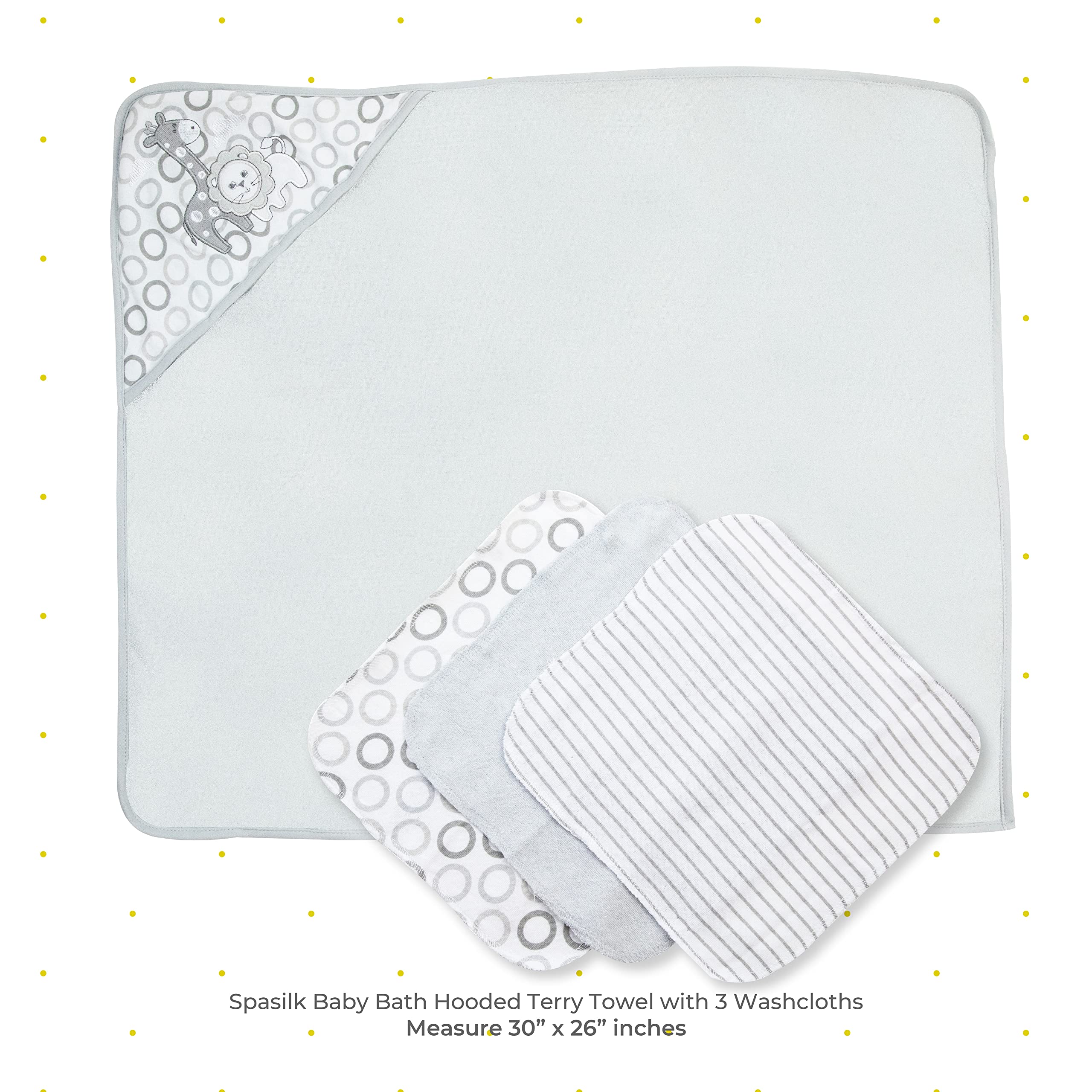 Spasilk 9x9 baby washcloths provide gentle cleaning after baths.