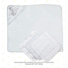 Spasilk 9x9 baby washcloths provide gentle cleaning after baths.