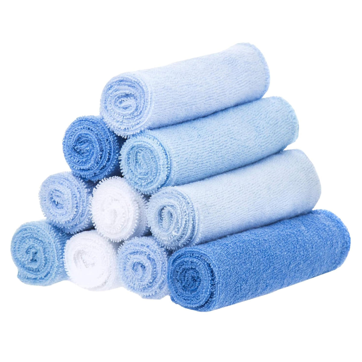 Spasilk blue washcloth 9 by 9 inches pack for gentle newborn bath time.